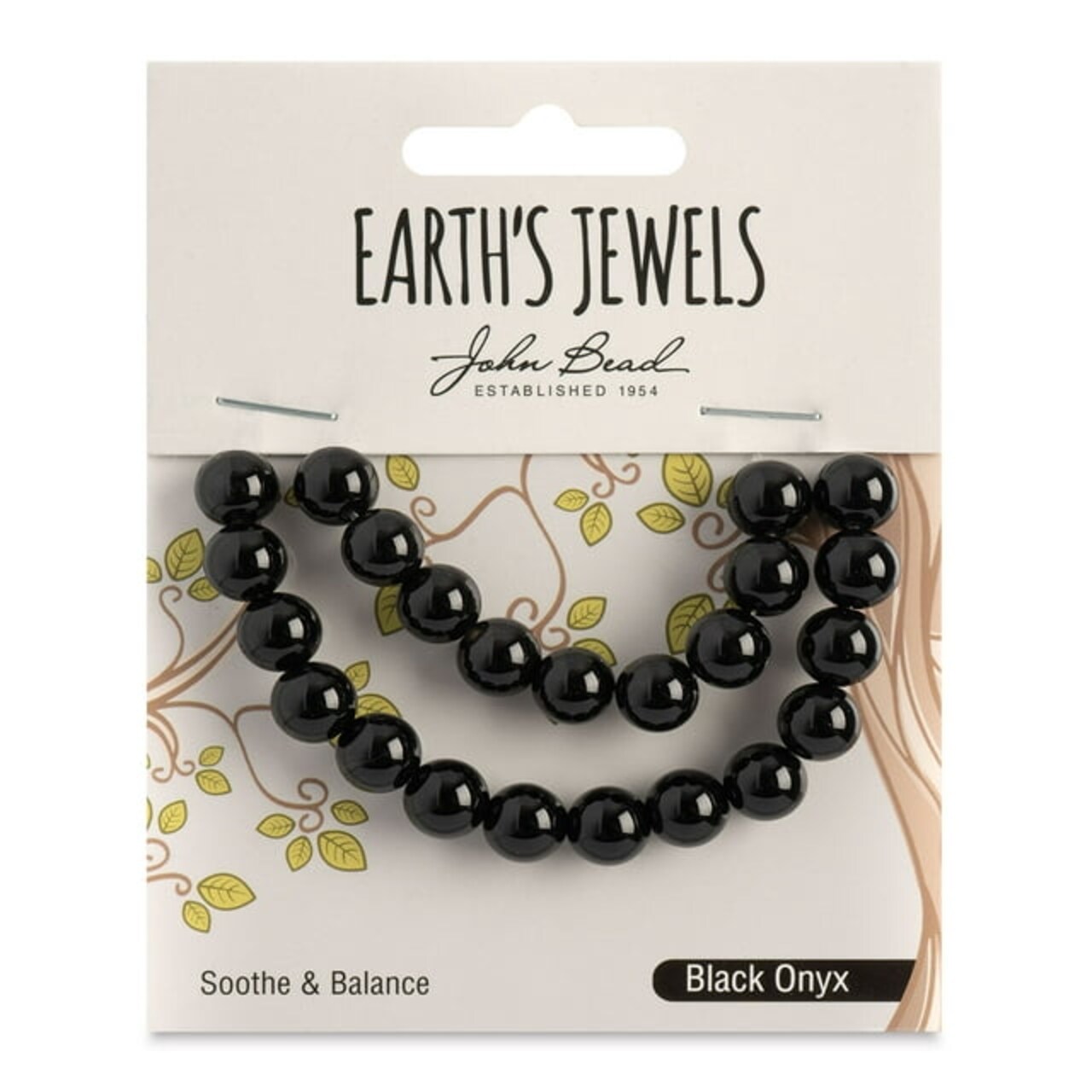 Earth's Jewels Semi-Precious 8mm Black Onyx Natural Round Beads